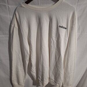 Adidas Sweatshirt Men's Y2K Spellout Crew Neck Sports T-Shirt Jumper 2XL, White